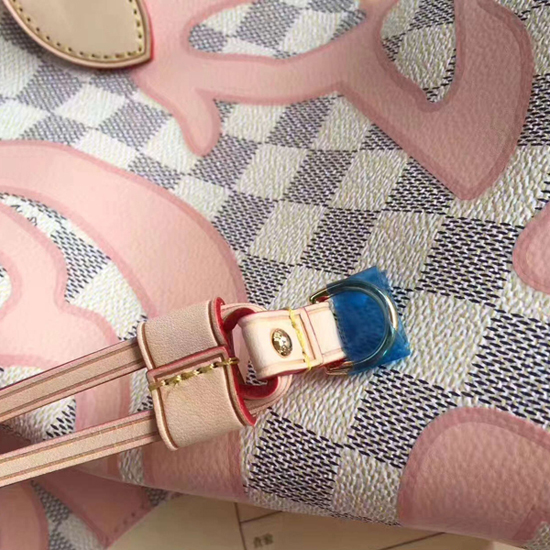 Louis Vuitton N41050 Neverfull MM Shoulder Bag Damier Azur Canvas Louis Vuitton N41050 Neverfull MM Shoulder Bag Damier Azur Canvas