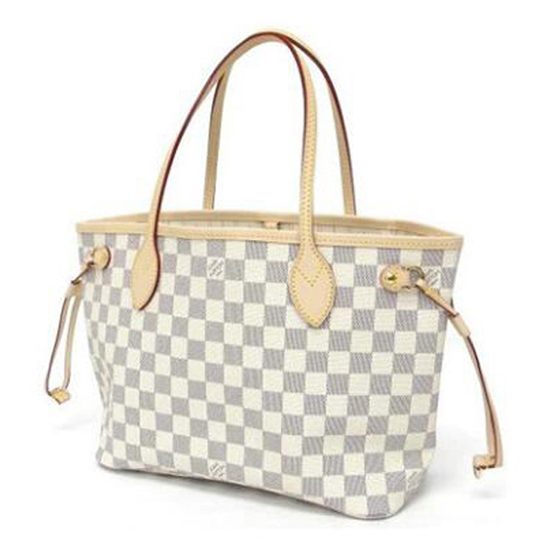 Louis Vuitton N51110 Neverfull PM Shoulder Bag Damier Azur Canvas Louis Vuitton N51110 Neverfull PM Shoulder Bag Damier Azur Canvas