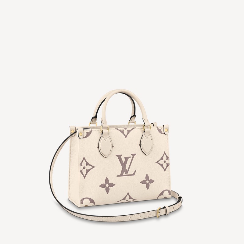 Louis Vuitton Empreinte Monogram Giant Onthego PM M45654 Creme Bois De Rose Louis Vuitton Empreinte Monogram Giant Onthego PM M45654 Creme Bois De Rose