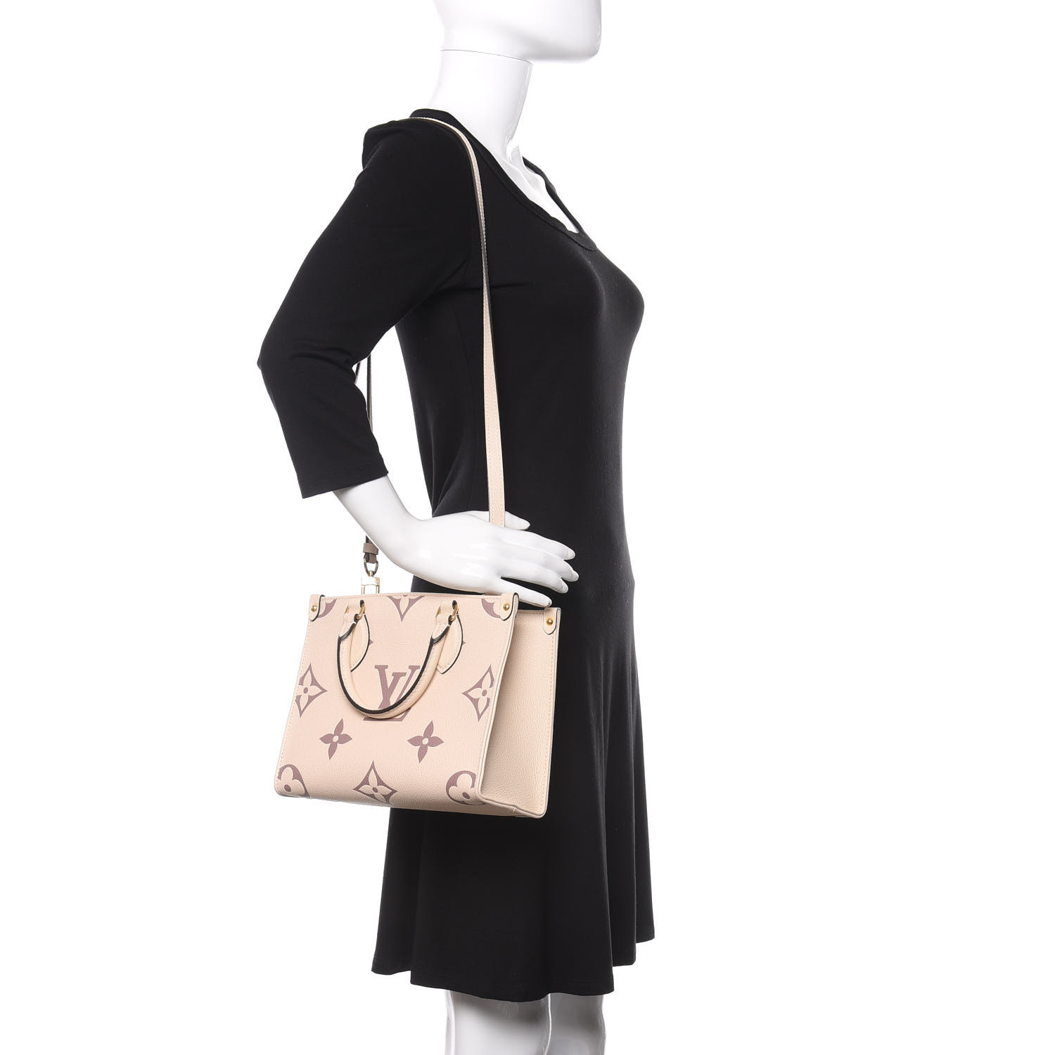 Louis Vuitton Empreinte Monogram Giant Onthego PM M45654 Creme Bois De Rose Louis Vuitton Empreinte Monogram Giant Onthego PM M45654 Creme Bois De Rose