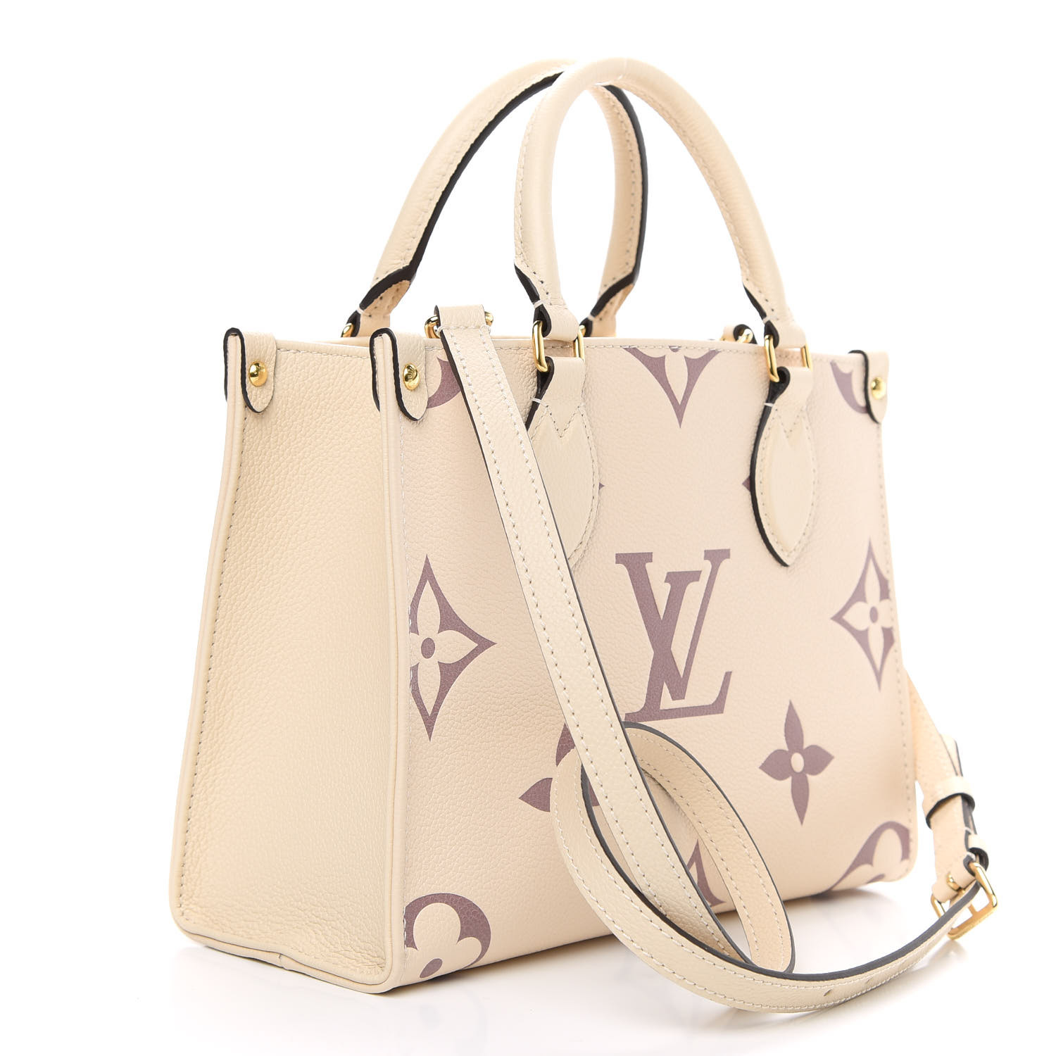 Louis Vuitton Empreinte Monogram Giant Onthego PM M45654 Creme Bois De Rose Louis Vuitton Empreinte Monogram Giant Onthego PM M45654 Creme Bois De Rose