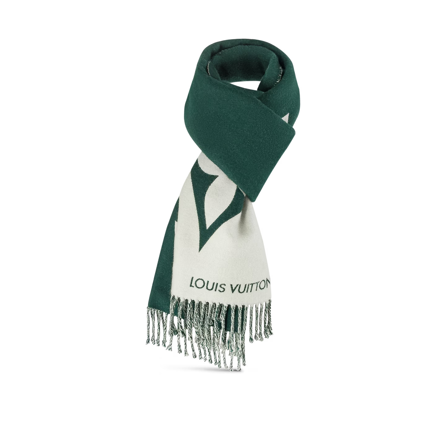 Louis Vuitton Dark Green M79139 Graphic Dual Scarf Louis Vuitton Dark Green M79139 Graphic Dual Scarf
