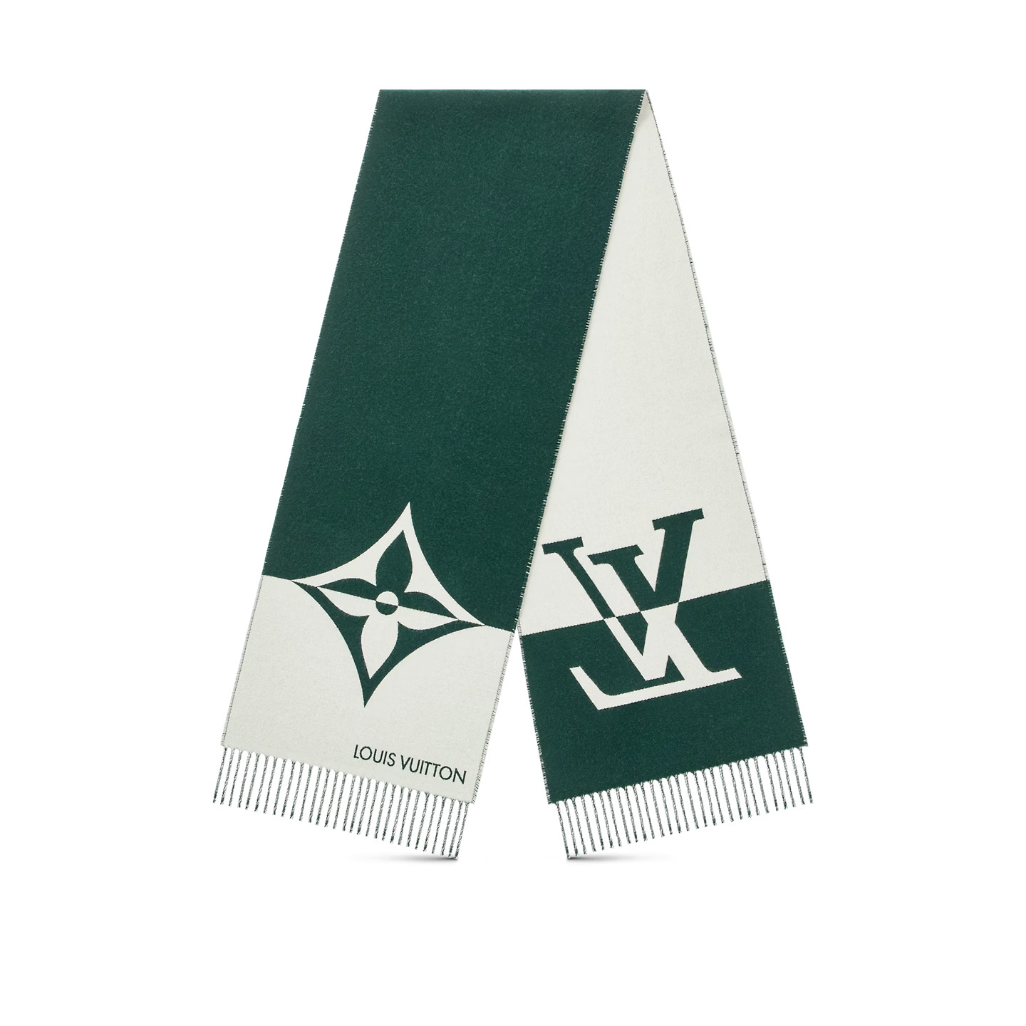 Louis Vuitton Dark Green M79139 Graphic Dual Scarf Louis Vuitton Dark Green M79139 Graphic Dual Scarf