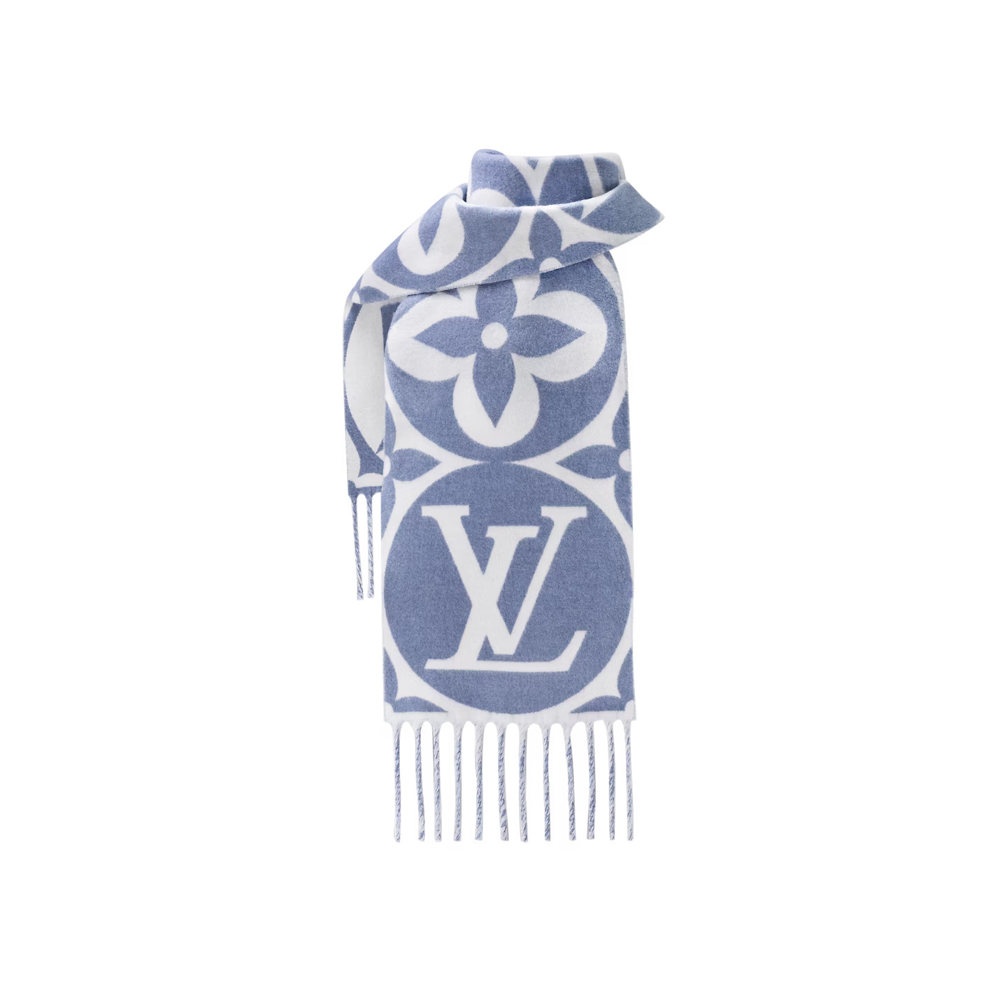 Louis Vuitton Blue M79214 FLIGHT MODE LV Medallion Scarf Louis Vuitton Blue M79214 FLIGHT MODE LV Medallion Scarf