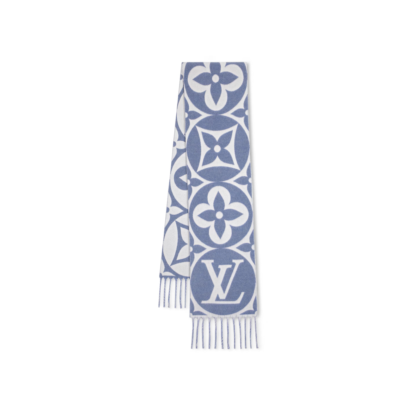 Louis Vuitton Blue M79214 FLIGHT MODE LV Medallion Scarf Louis Vuitton Blue M79214 FLIGHT MODE LV Medallion Scarf
