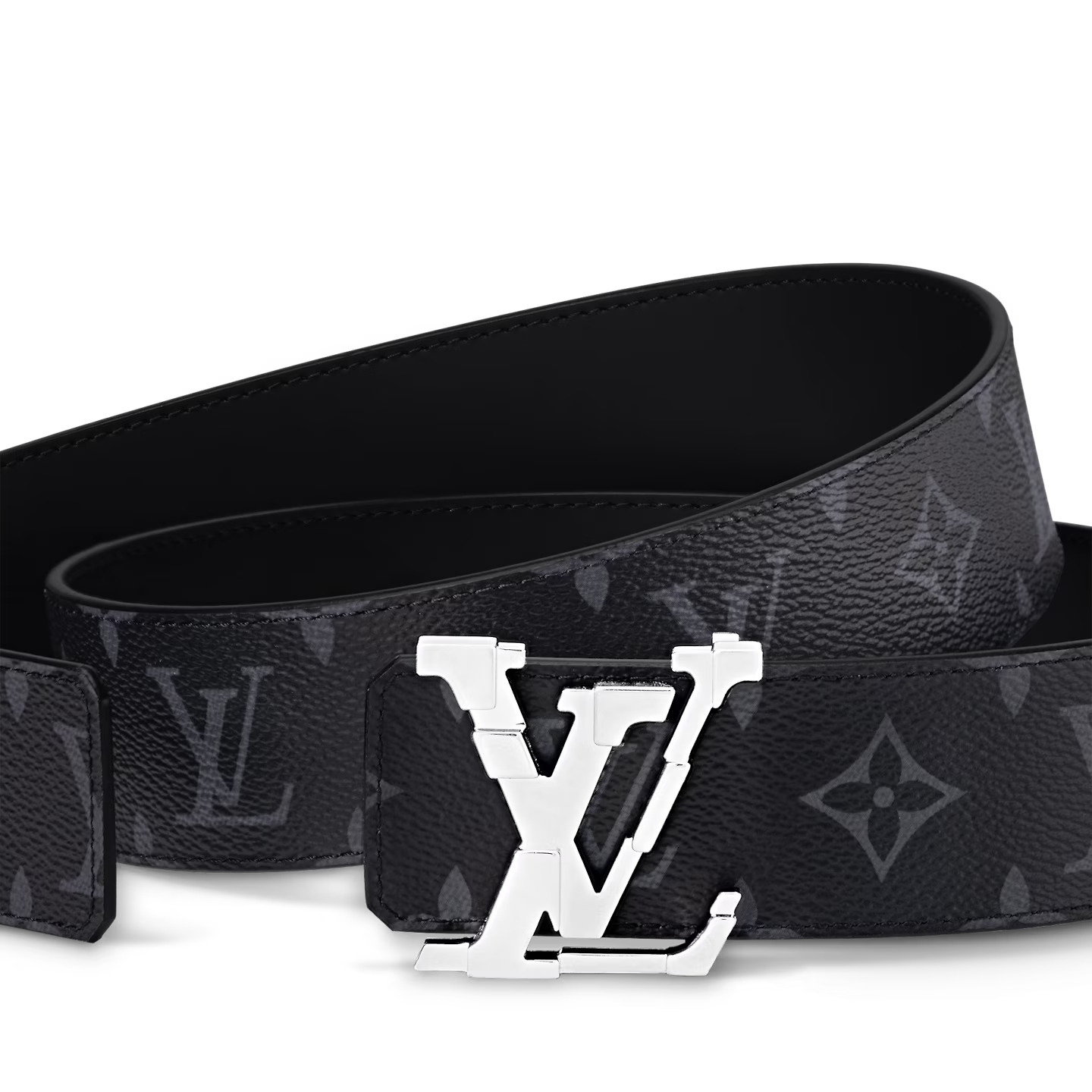 Louis Vuitton M8346U Monogram Eclipse LV Pixel 40mm Reversible Belt Louis Vuitton M8346U Monogram Eclipse LV Pixel 40mm Reversible Belt