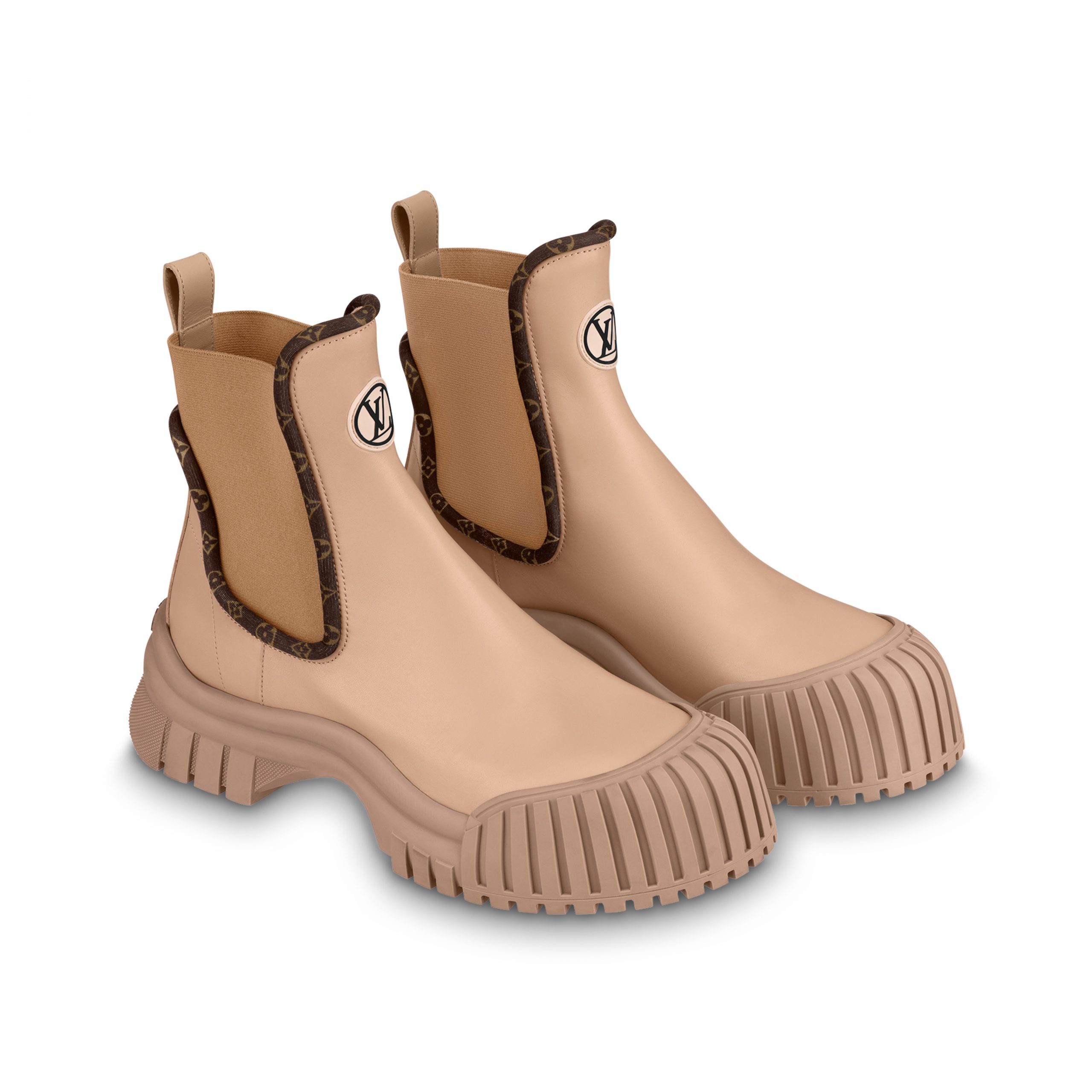 Louis Vuitton LV Ruby Flat Ankle Boot Beige 1AB0EV Louis Vuitton LV Ruby Flat Ankle Boot Beige 1AB0EV