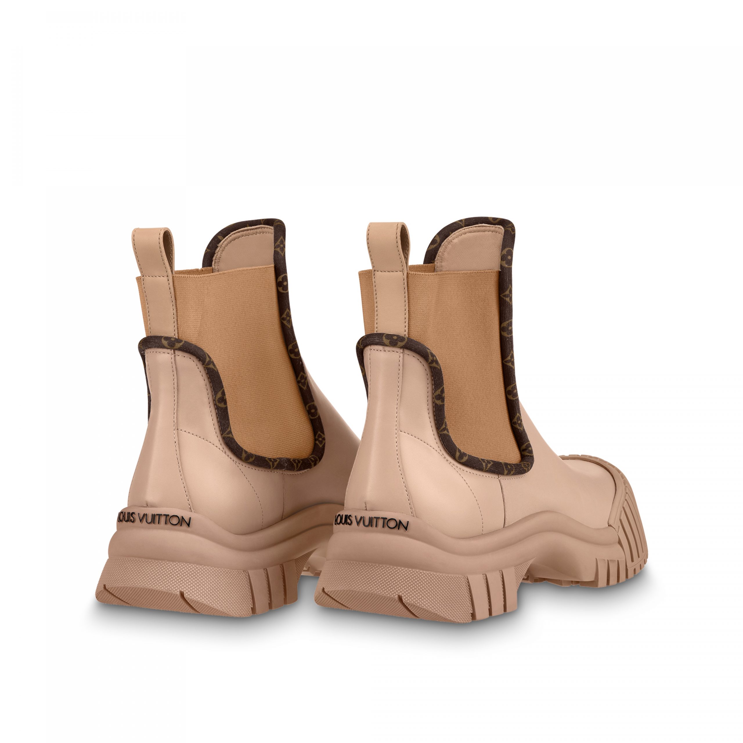 Louis Vuitton LV Ruby Flat Ankle Boot Beige 1AB0EV Louis Vuitton LV Ruby Flat Ankle Boot Beige 1AB0EV