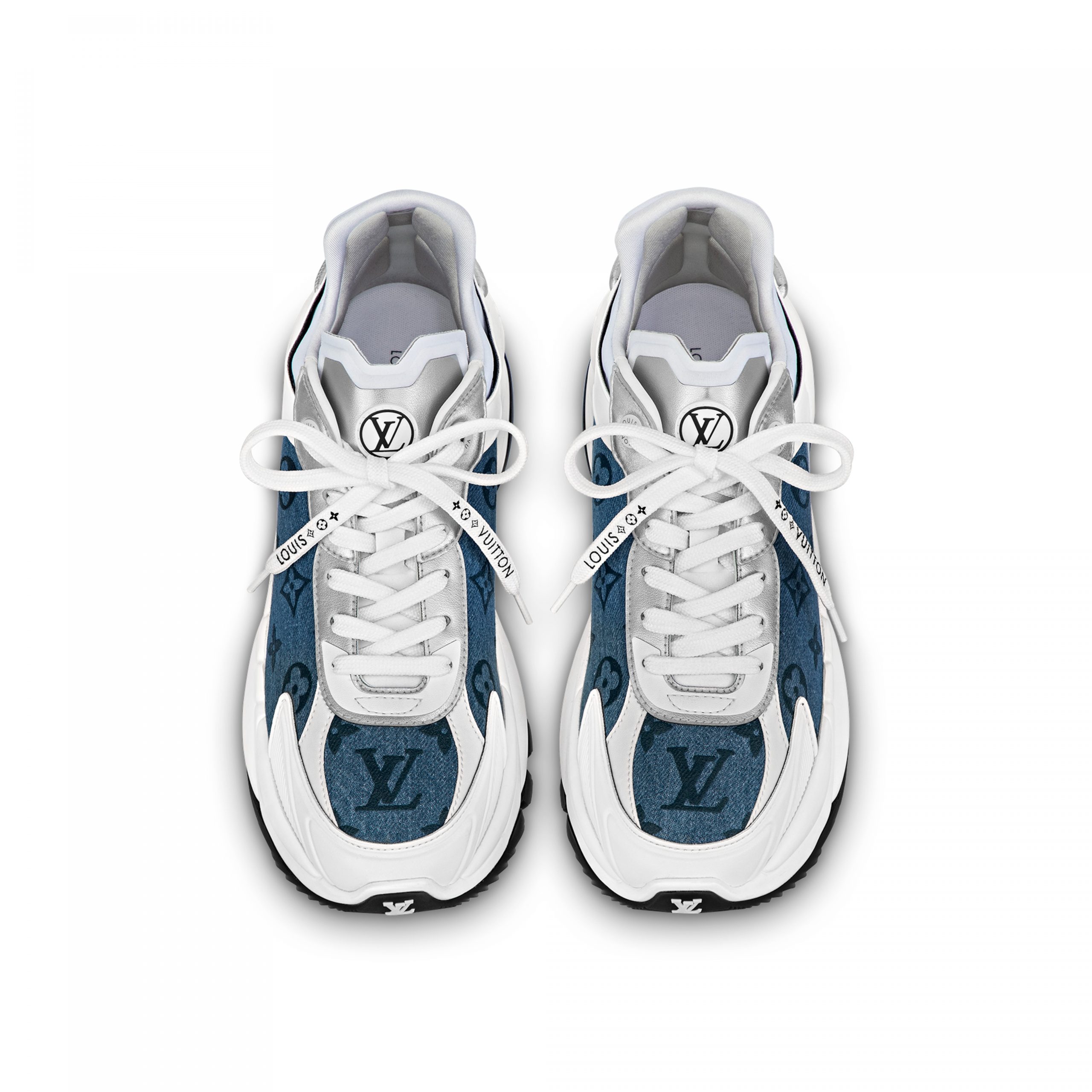 Louis Vuitton LV Run 55 Sneaker Monogram denim Blue 1ABHQR Louis Vuitton LV Run 55 Sneaker Monogram denim Blue 1ABHQR