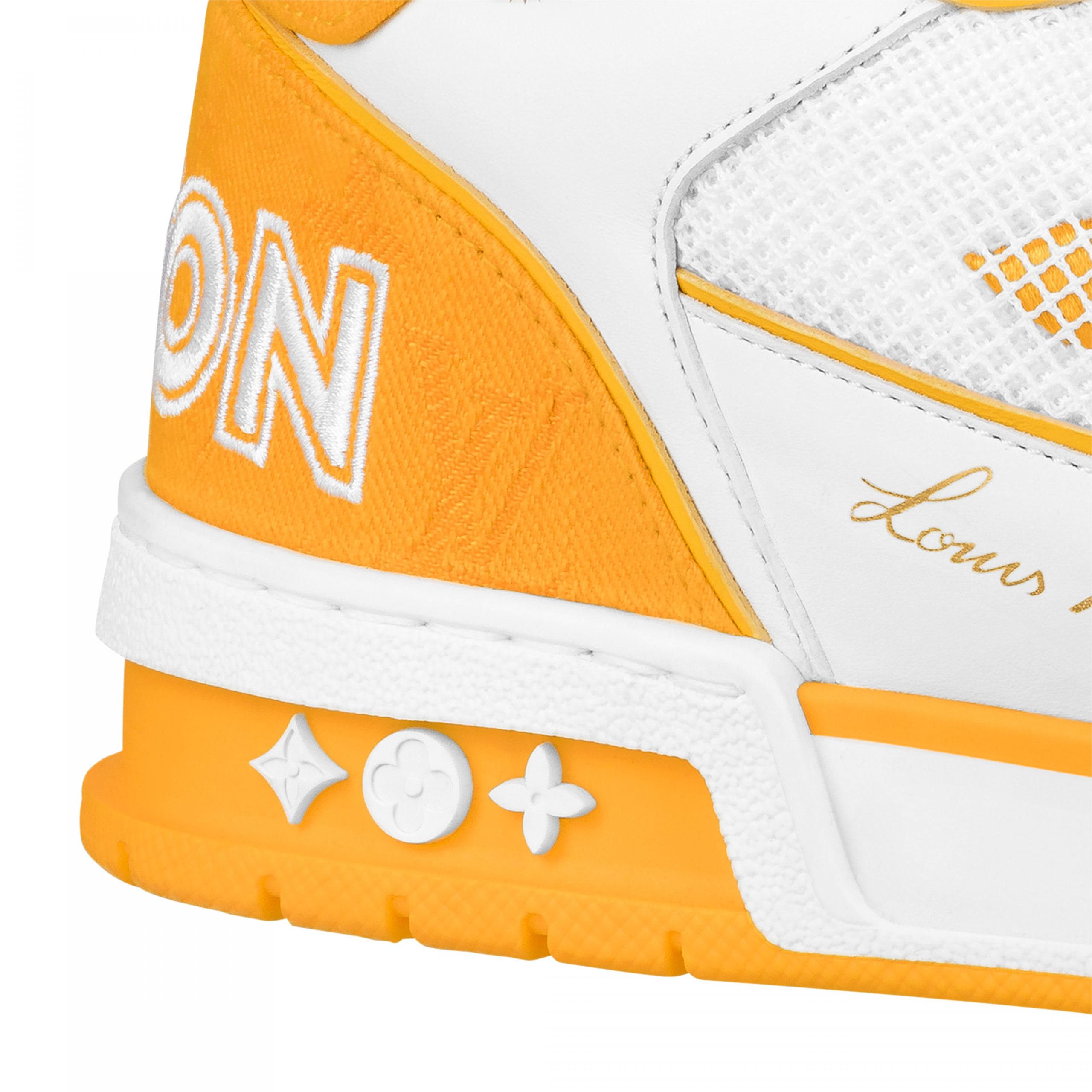 Louis Vuitton LV Trainer Sneaker Velcro strap Monogram denim Yellow 1A9ZD4 Louis Vuitton LV Trainer Sneaker Velcro strap Monogram denim Yellow 1A9ZD4