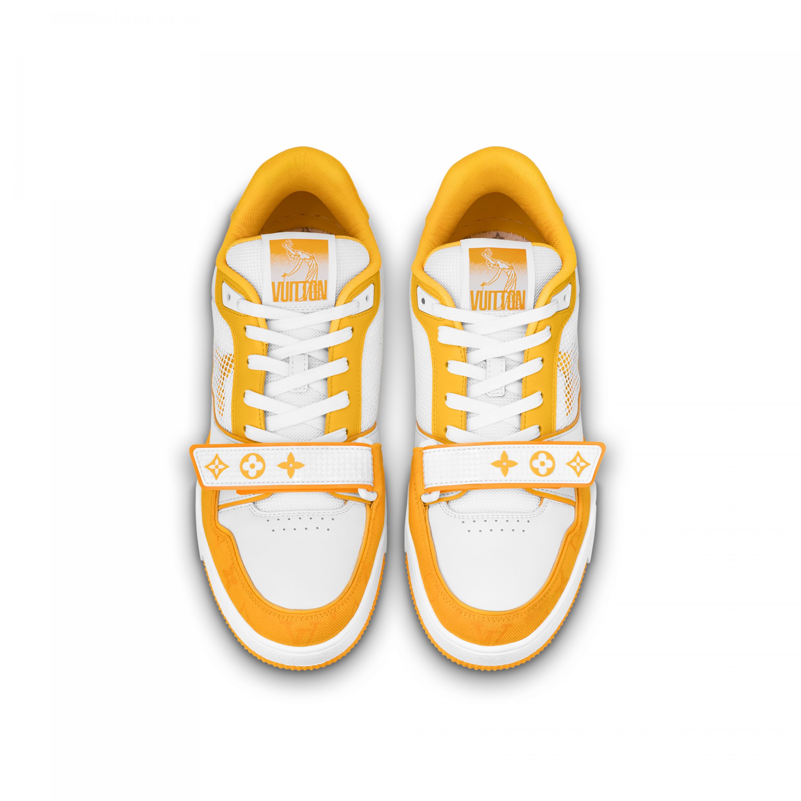 Louis Vuitton LV Trainer Sneaker Velcro strap Monogram denim Yellow 1A9ZD4 Louis Vuitton LV Trainer Sneaker Velcro strap Monogram denim Yellow 1A9ZD4