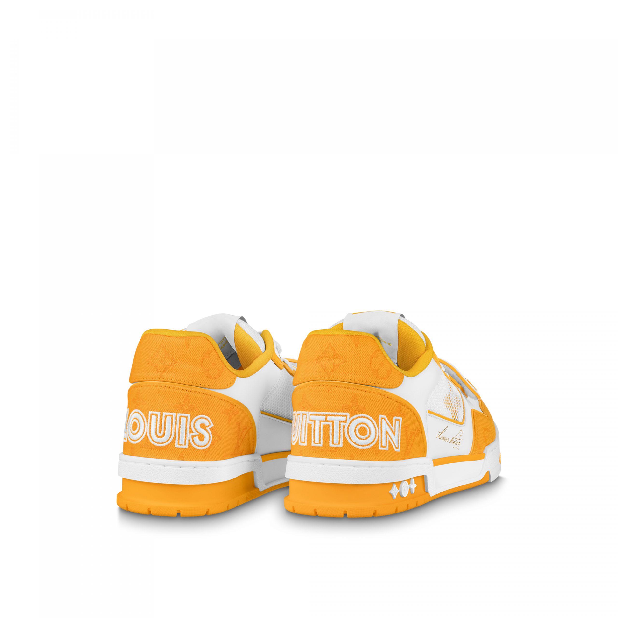 Louis Vuitton LV Trainer Sneaker Velcro strap Monogram denim Yellow 1A9ZD4 Louis Vuitton LV Trainer Sneaker Velcro strap Monogram denim Yellow 1A9ZD4