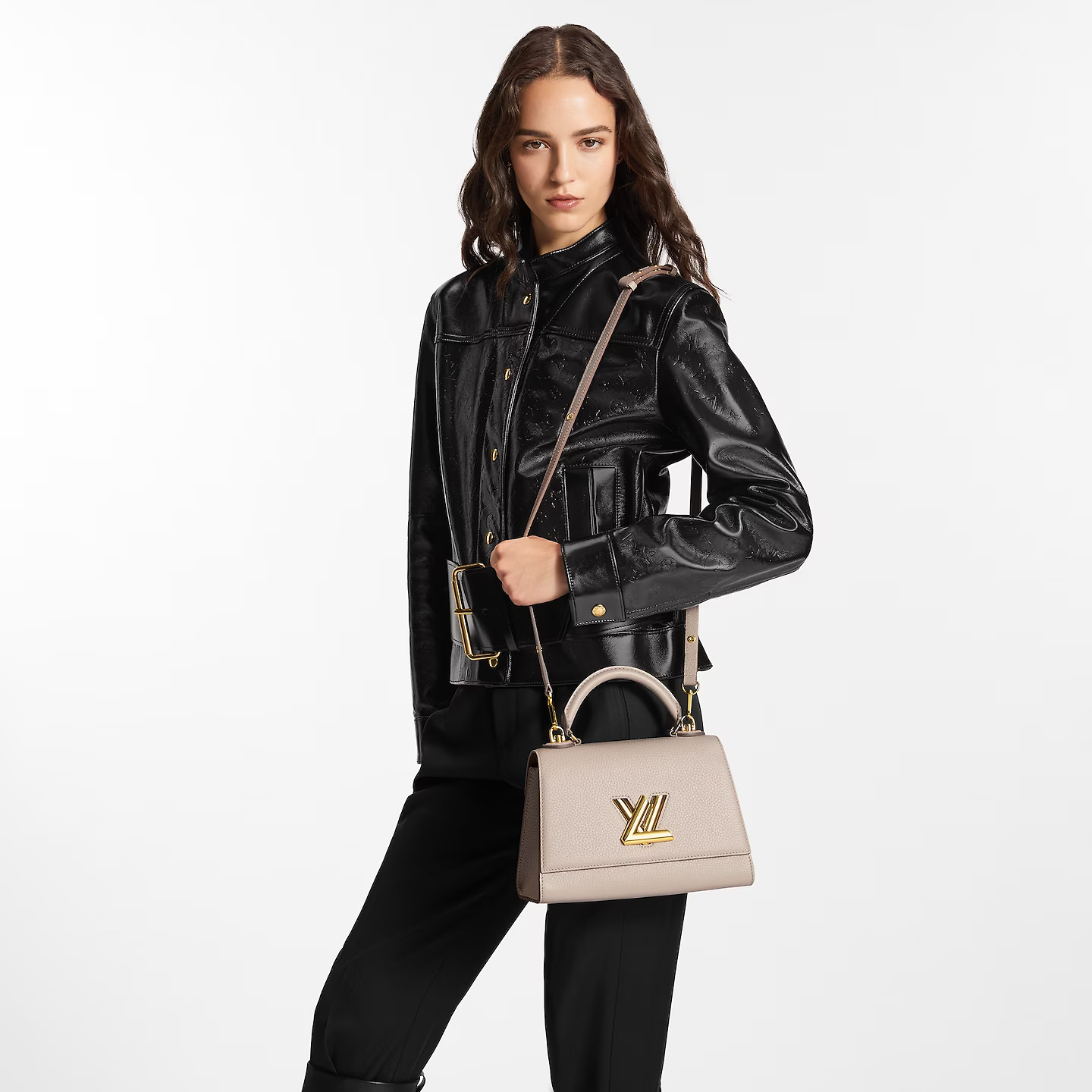 Louis Vuitton Greige M57214 Twist One Handle PM Louis Vuitton Greige M57214 Twist One Handle PM