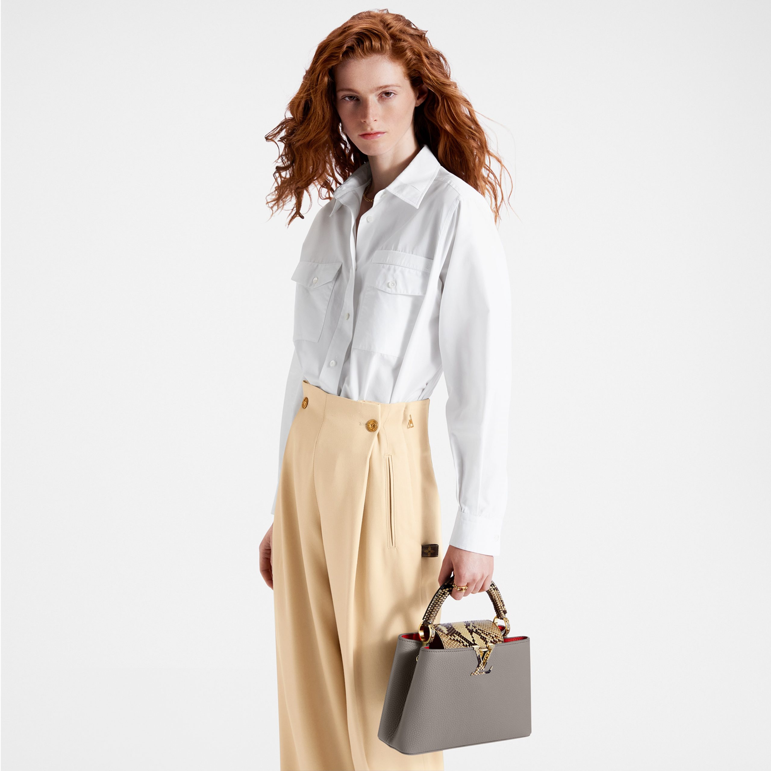 Louis Vuitton N82068 Capucines BB Steeple Gray Louis Vuitton N82068 Capucines BB Steeple Gray