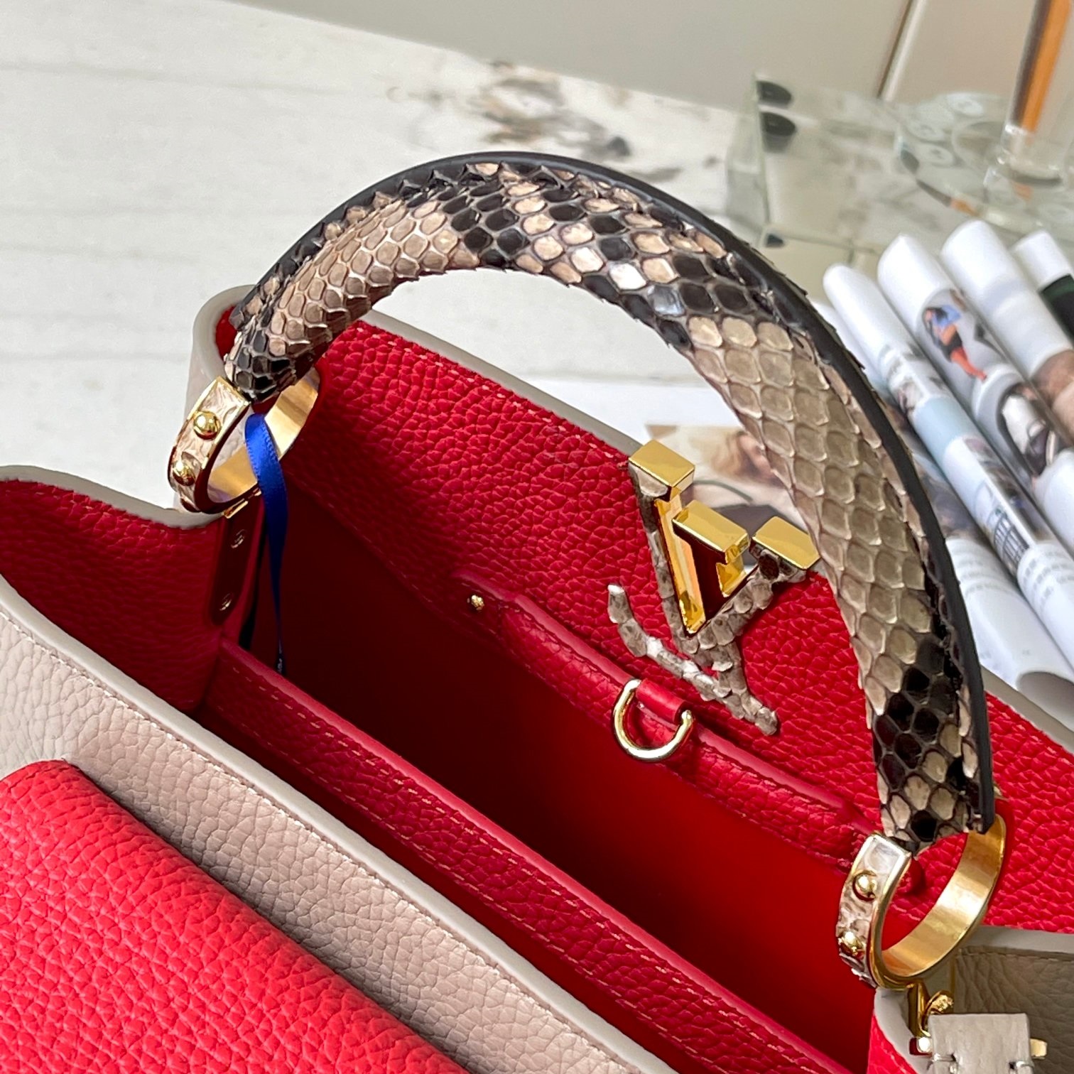 Louis Vuitton N82068 Capucines BB Steeple Gray Louis Vuitton N82068 Capucines BB Steeple Gray