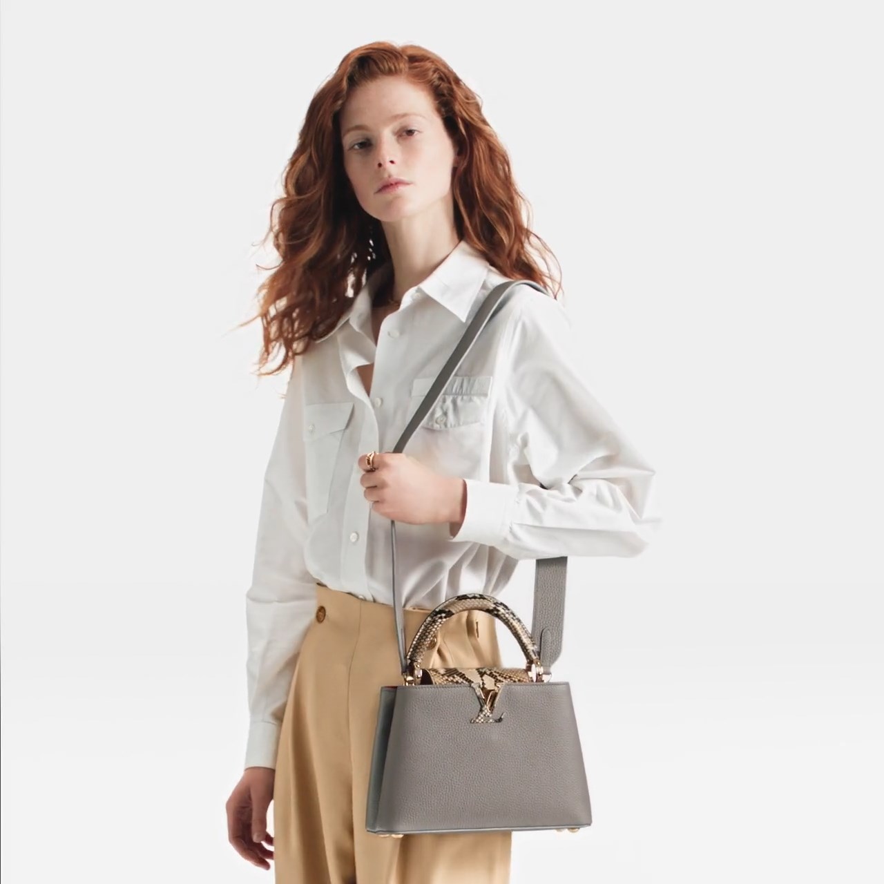 Louis Vuitton N82068 Capucines BB Steeple Gray Louis Vuitton N82068 Capucines BB Steeple Gray