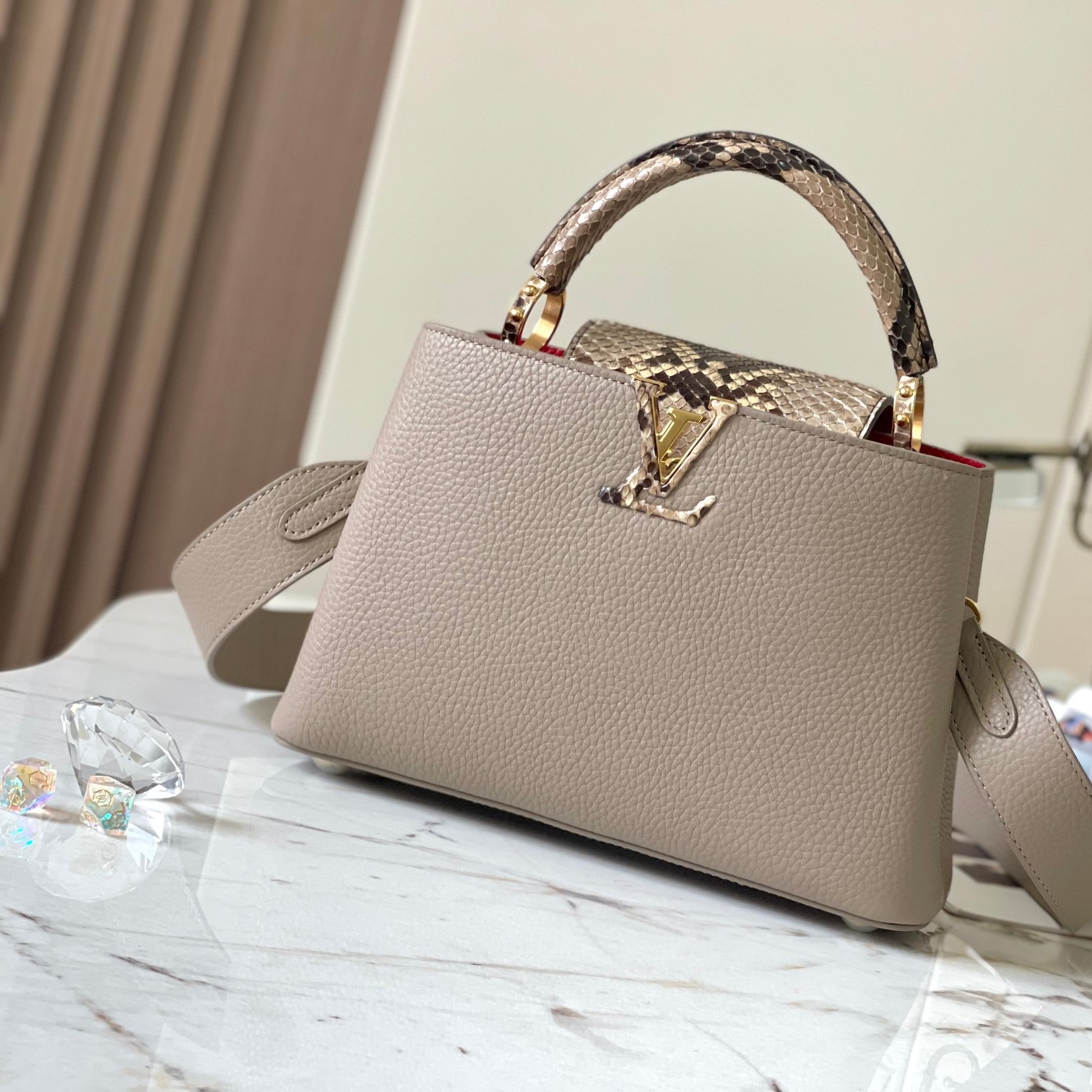 Louis Vuitton N82068 Capucines BB Steeple Gray Louis Vuitton N82068 Capucines BB Steeple Gray