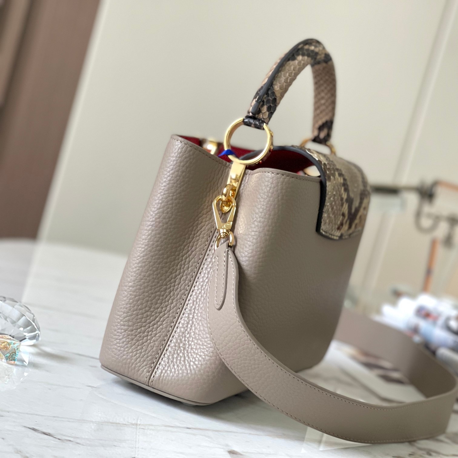 Louis Vuitton N82068 Capucines BB Steeple Gray Louis Vuitton N82068 Capucines BB Steeple Gray