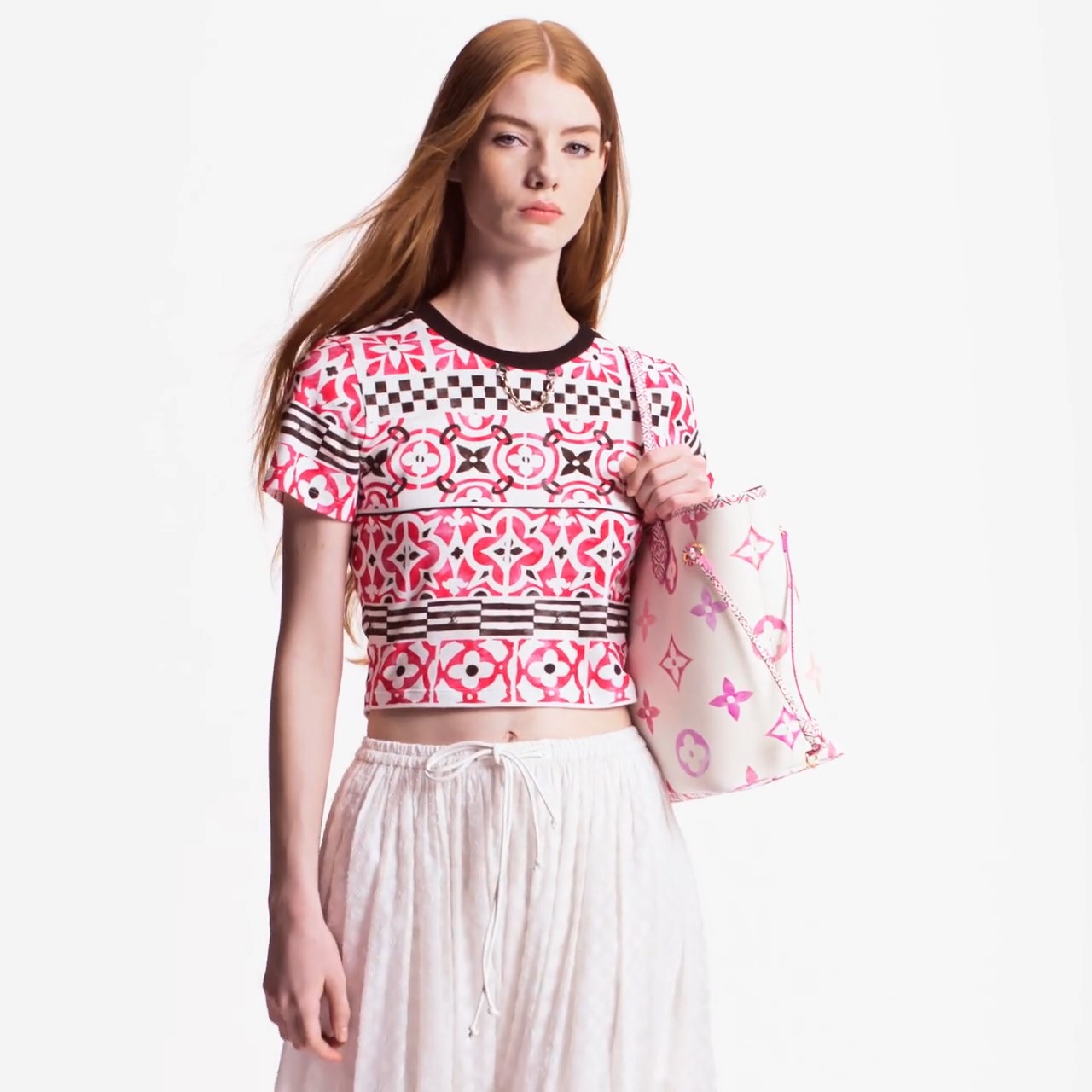 Louis Vuitton M22980 Neverfull MM Pink Monogram Louis Vuitton M22980 Neverfull MM Pink Monogram