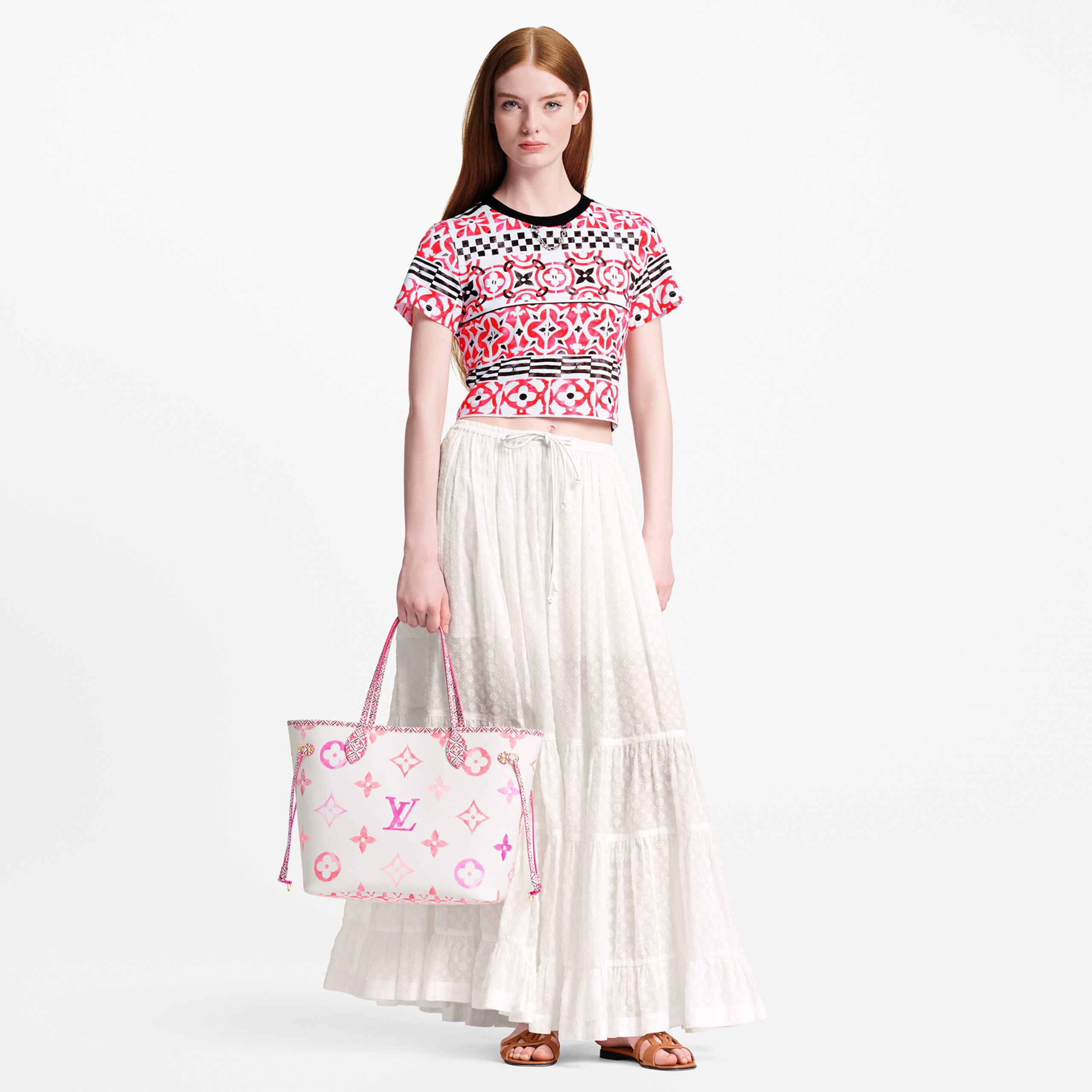 Louis Vuitton M22980 Neverfull MM Pink Monogram Louis Vuitton M22980 Neverfull MM Pink Monogram