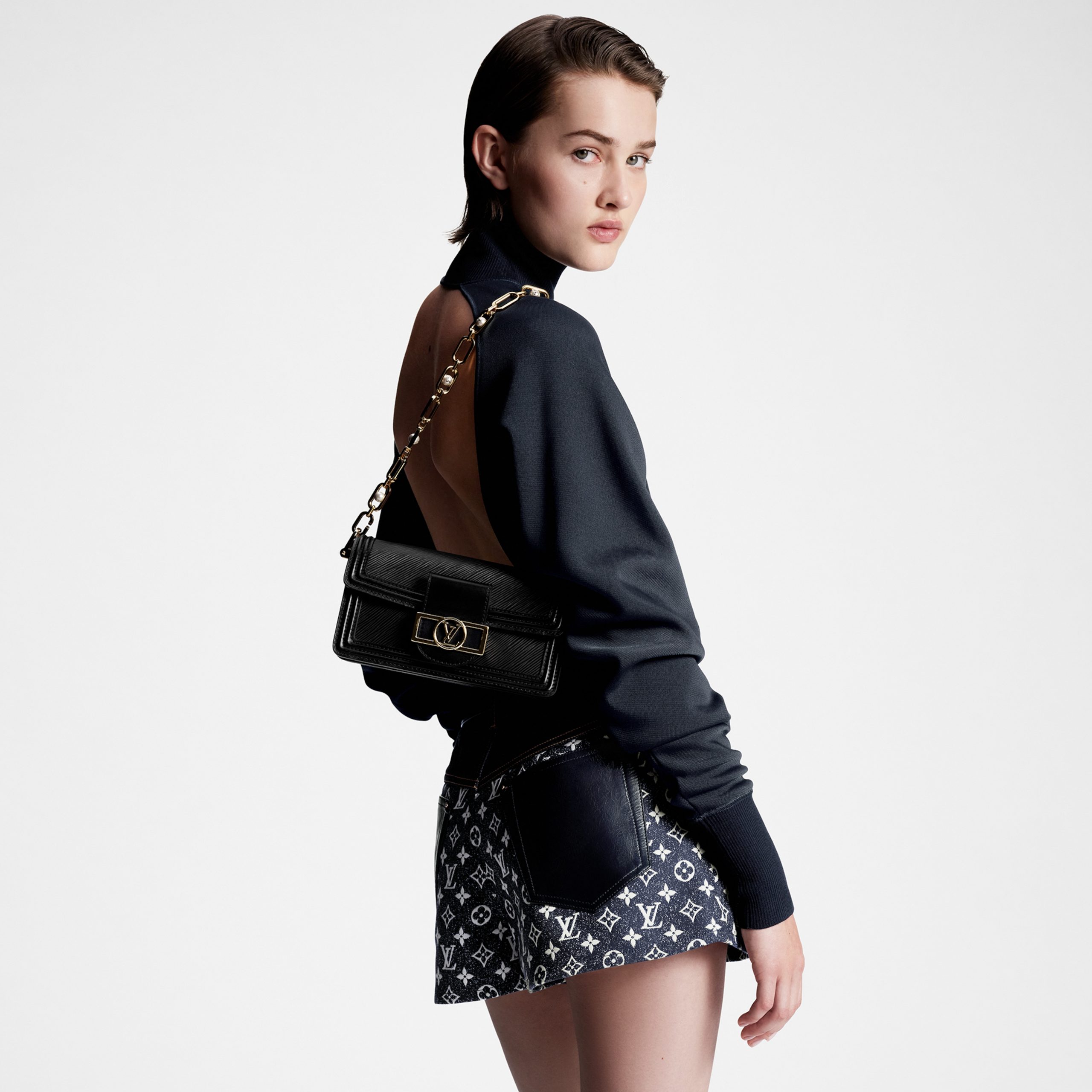 Louis Vuitton LV Night M23603 Dauphine East West Black Louis Vuitton LV Night M23603 Dauphine East West Black