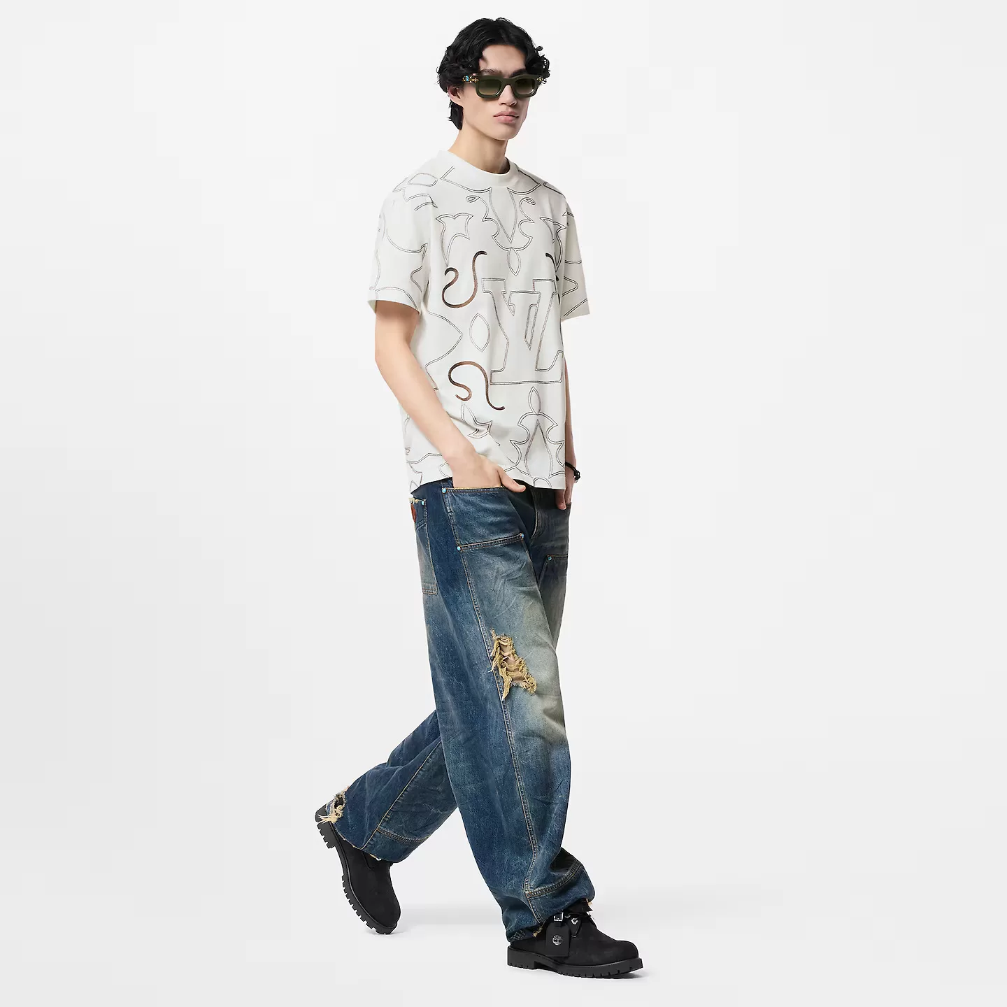 Louis Vuitton 1AD73D LV x Timberland 6-In Ankle Boot Louis Vuitton 1AD73D LV x Timberland 6-In Ankle Boot