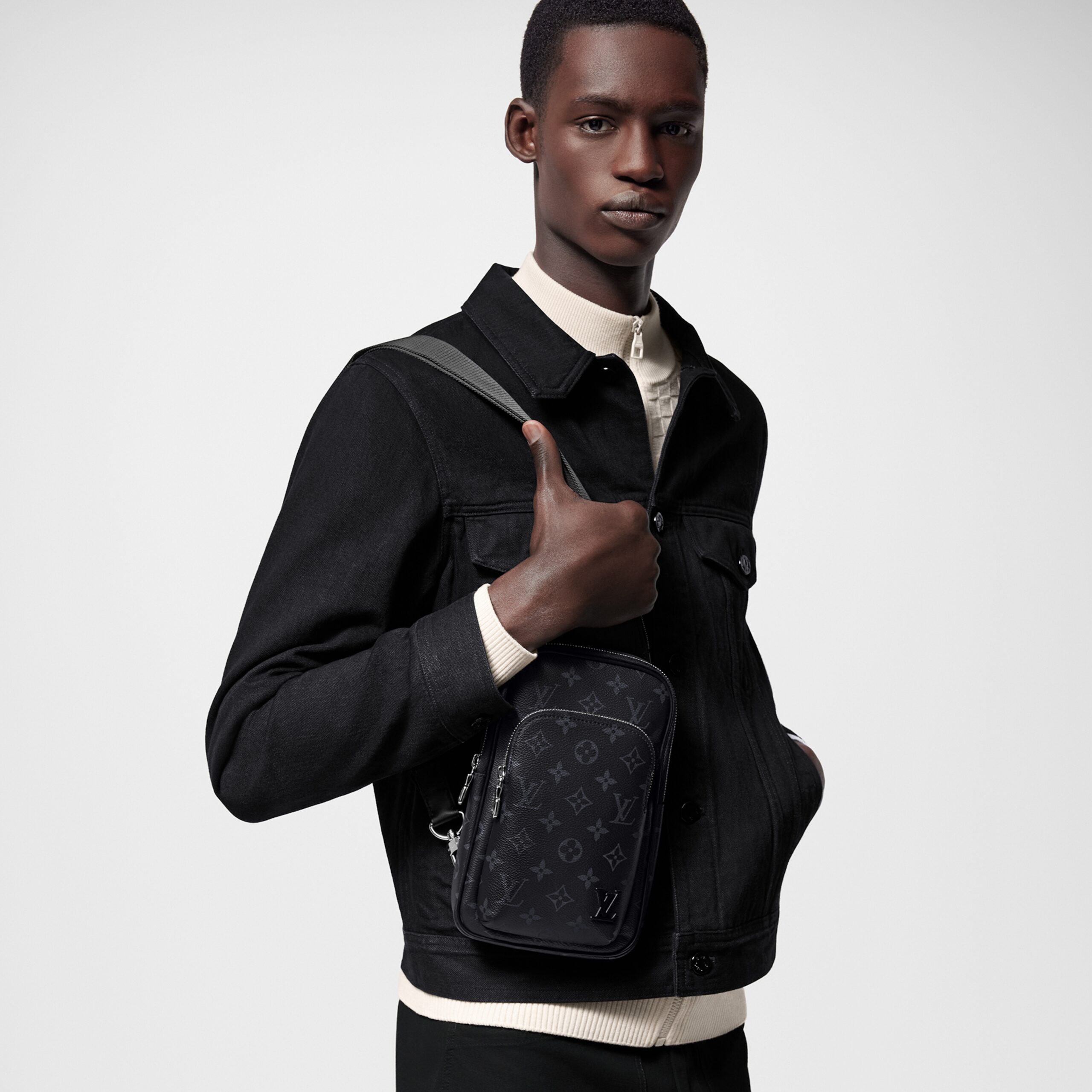 Louis Vuitton M47137 Avenue Slingbag PM Monogram Eclipse Louis Vuitton M47137 Avenue Slingbag PM Monogram Eclipse