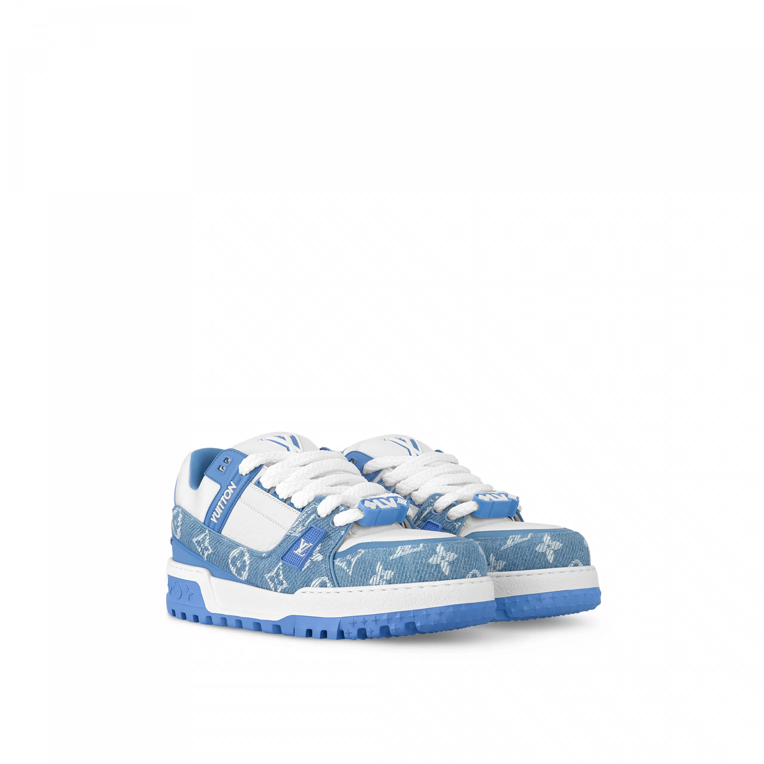 Louis Vuitton 1ACWHW LV Trainer Maxi Sneaker Denim Blue Louis Vuitton 1ACWHW LV Trainer Maxi Sneaker Denim Blue