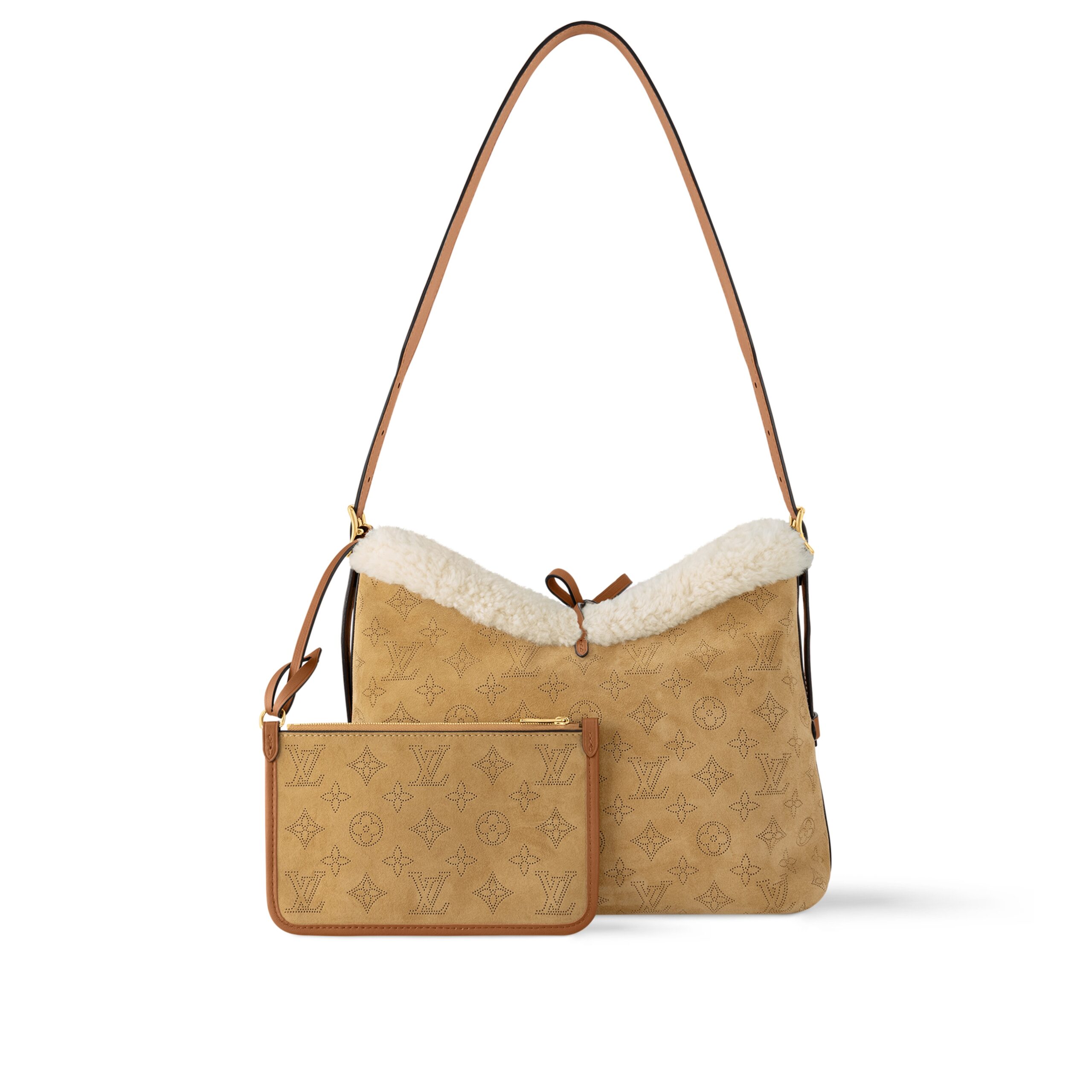 Louis Vuitton LV Ski M11843 CarryAll PM Mahina Suede Beige Louis Vuitton LV Ski M11843 CarryAll PM Mahina Suede Beige