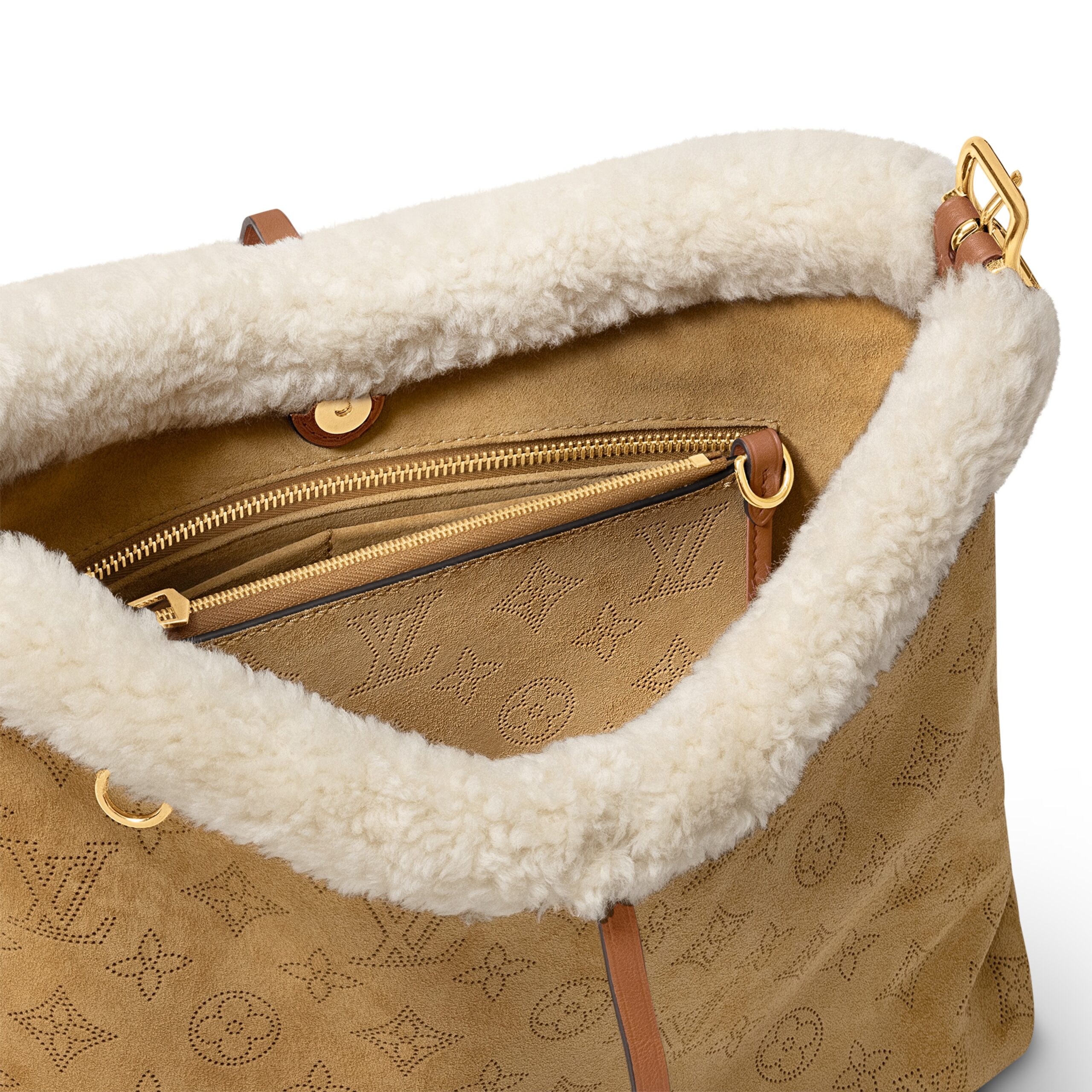 Louis Vuitton LV Ski M11843 CarryAll PM Mahina Suede Beige Louis Vuitton LV Ski M11843 CarryAll PM Mahina Suede Beige