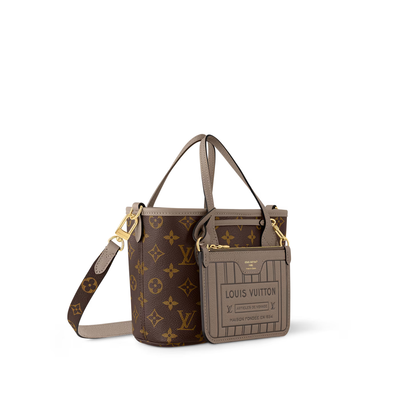Louis Vuitton M12109 Neverfull Bandoulière Inside Out BB Dark Fango Louis Vuitton M12109 Neverfull Bandoulière Inside Out BB Dark Fango
